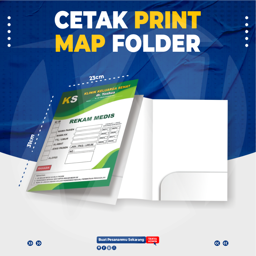 MAP FOLDER DOKUMEN PERUSAHAAN CUSTOM CETAK UKURAN A4