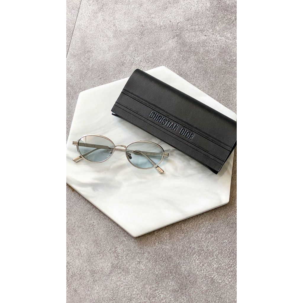 Dior Cannage Sunglasses Shiny Palladium/blue Mirror