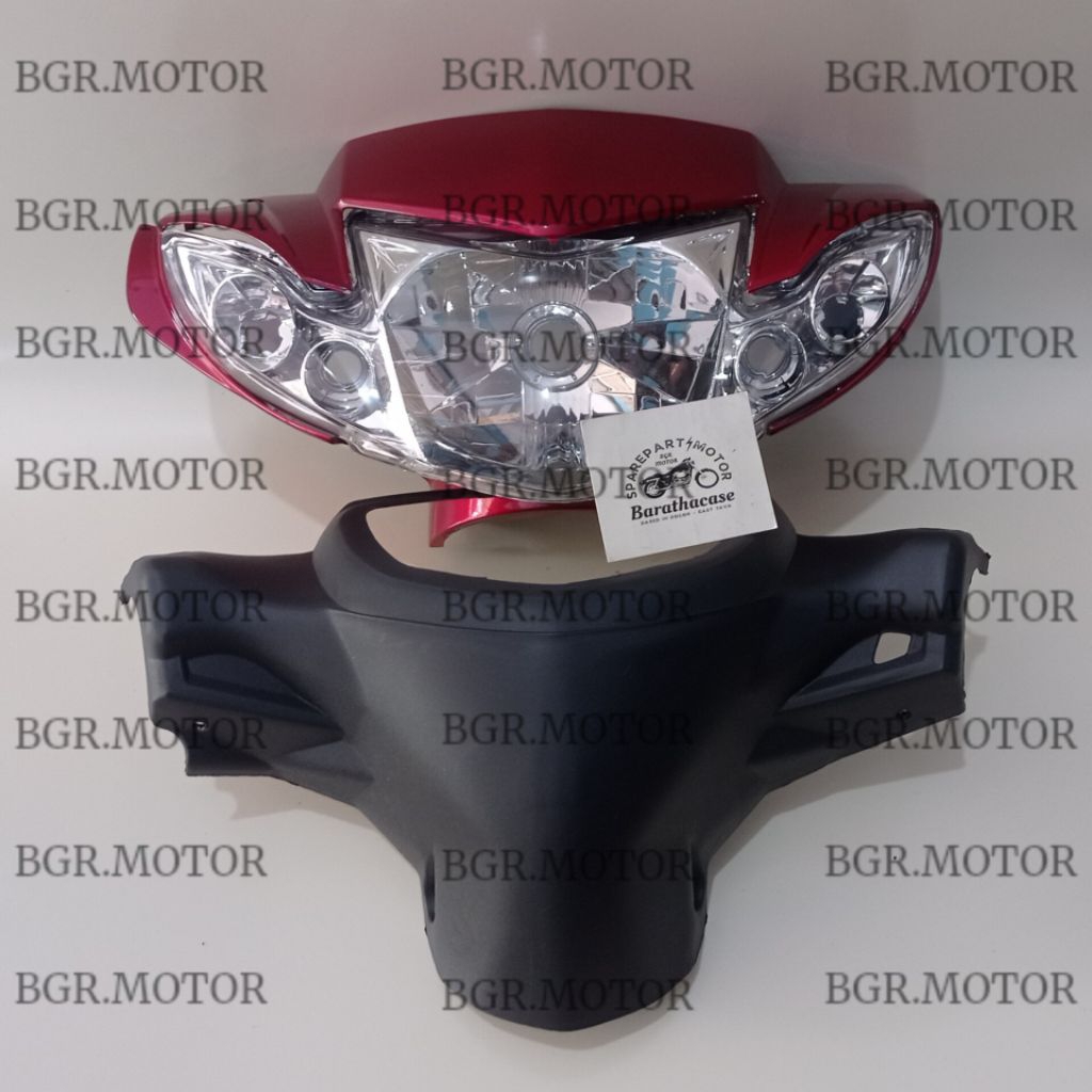 Batok depan belakang plus reflektor Vega R new merah Maroon