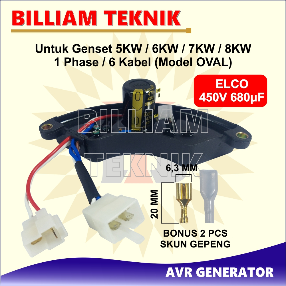 AVR GENERATOR SET / AVR GENSET 5KW / 1 PHASE (OVAL) / AVR SABIT 5000 - 8000 WATT
