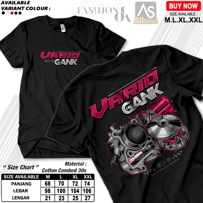 Baju Kaos Pria Matic Vario 110 150 160 Gank  Murah Keren Bahan Halus