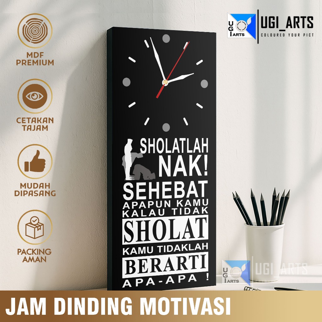 Jam Dinding Islami quotes Motivasi islami Sholatlah Nak Aesthetic Minimalis