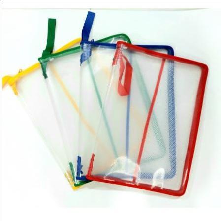 Map Zipper Resleting Jaring / Map Plastik Tebal - Biru