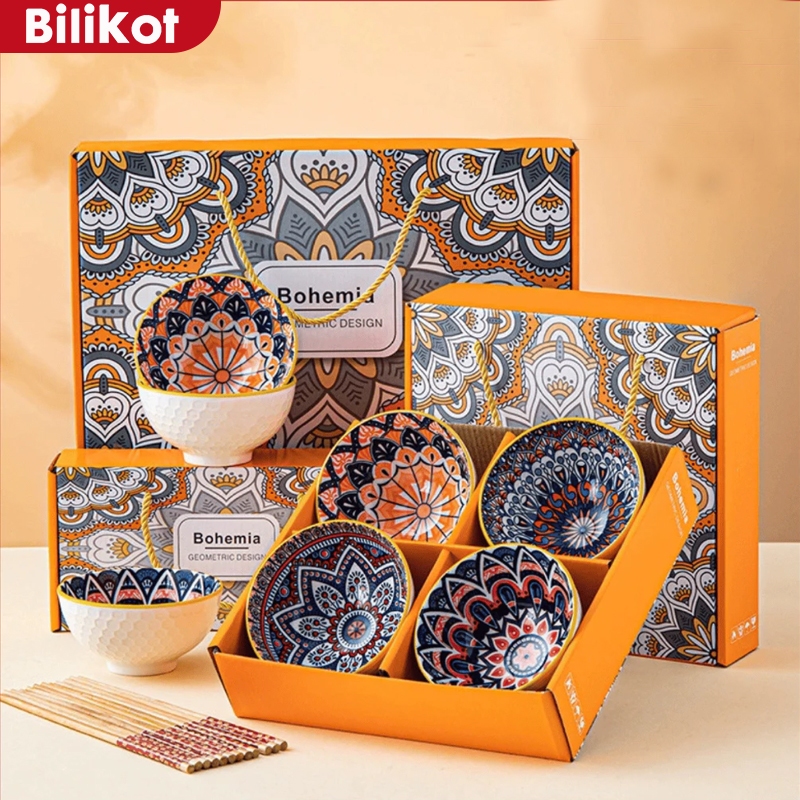 Bilikot - Hampers Mangkok Set/Hampers Piring Keramik Set/Hampers Peralatan Makan Porselen Biru Dan P