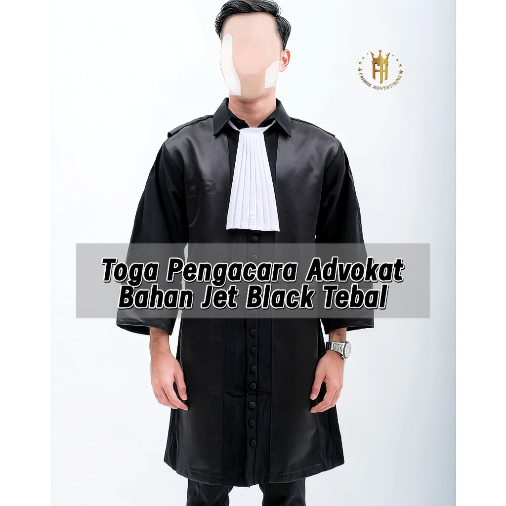 Toga Advokat | Toga Pengacara Bahan Jet Black Premium