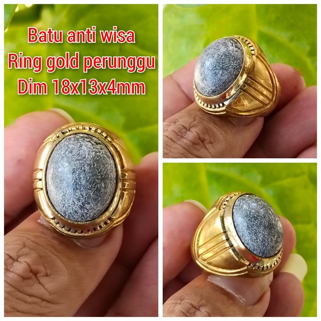 CINCIN PRIA BATU ANTI WISA SERAP RACUN RING GOLD PERUNGGU