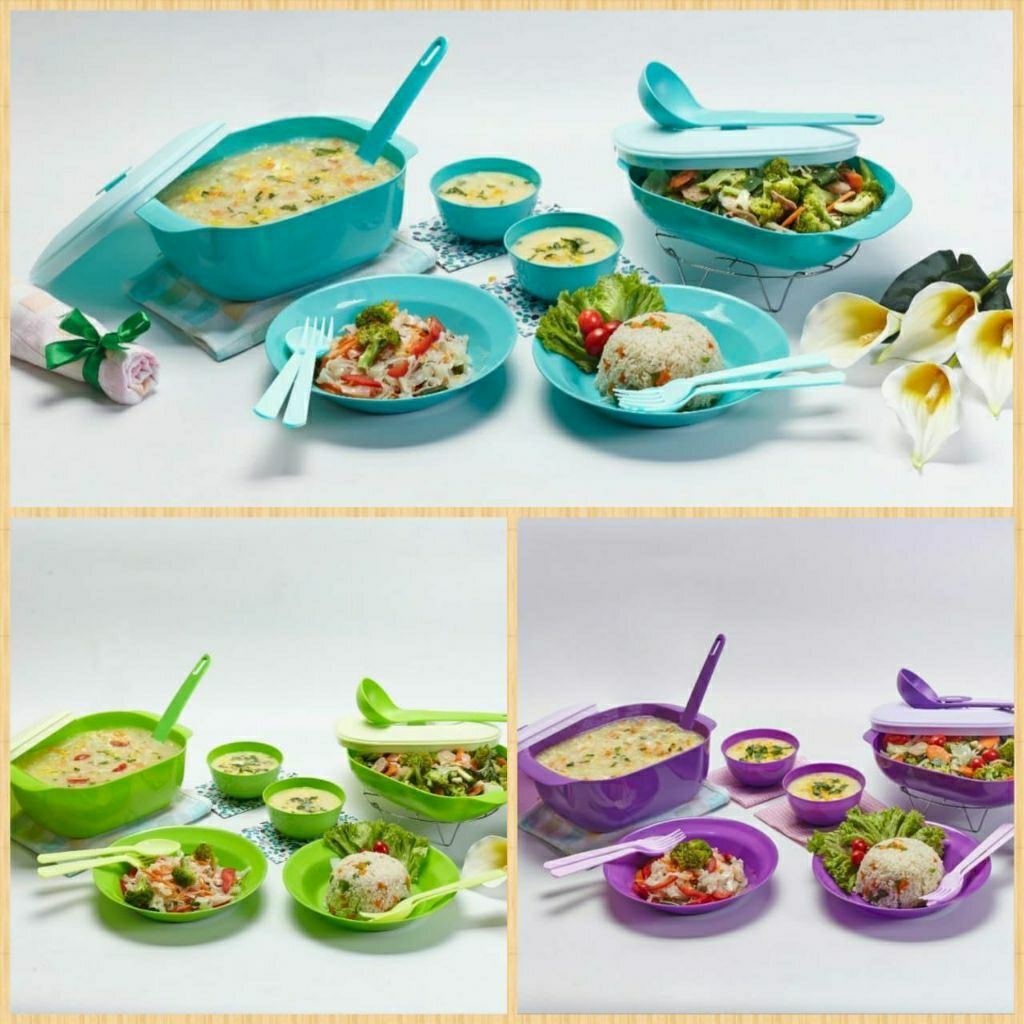 Jasmine serving set of 8 pcs /prasmanan plastik