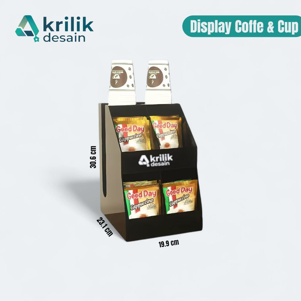 Akrilik Display Kopi Cup | Tempat Kopi Sachet | Coffe Cup Storage | Akrilik Organizer Minuman Sachet