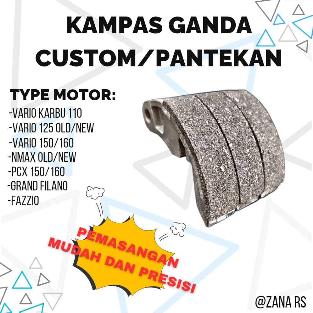 kampas ganda costum racing pantekan pnp vario 125/150/160/karbu /nmax old/new dll