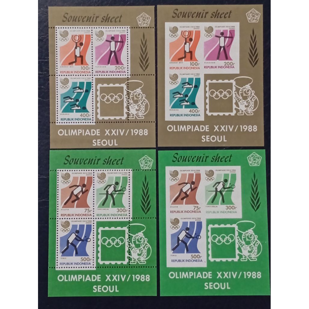 Prangko souvenir sheet Olimpiade Seoul 1988 Lengkap