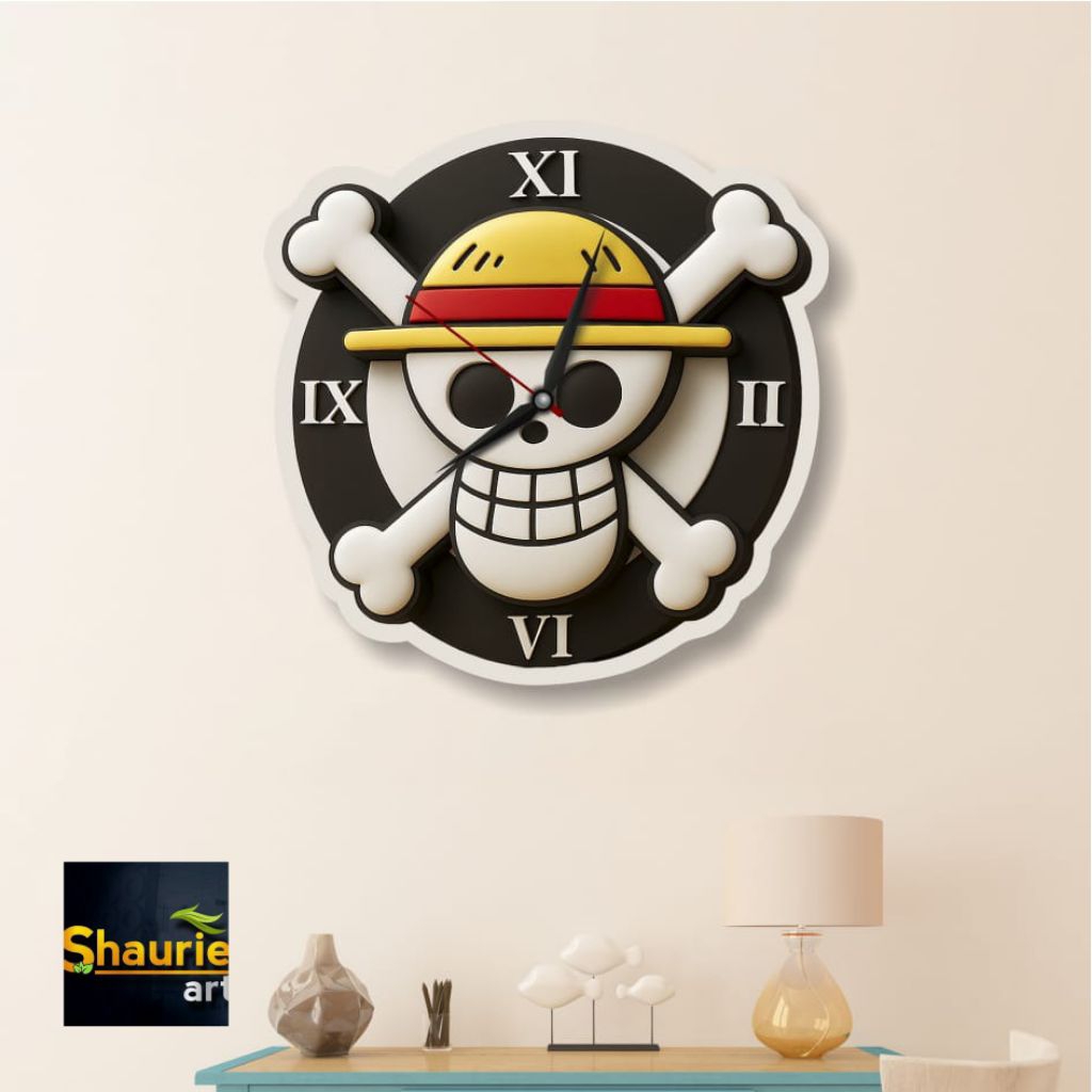 Shaurie art-Jam Dinding aesthetic Ukir Karakter One piece Tengkorak