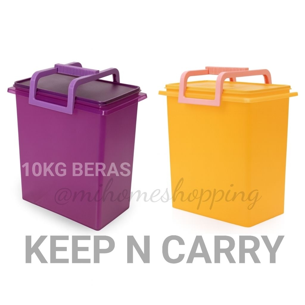 Tupperware keep and carry tempat beras, kotak piknik 5kg 10kg beras