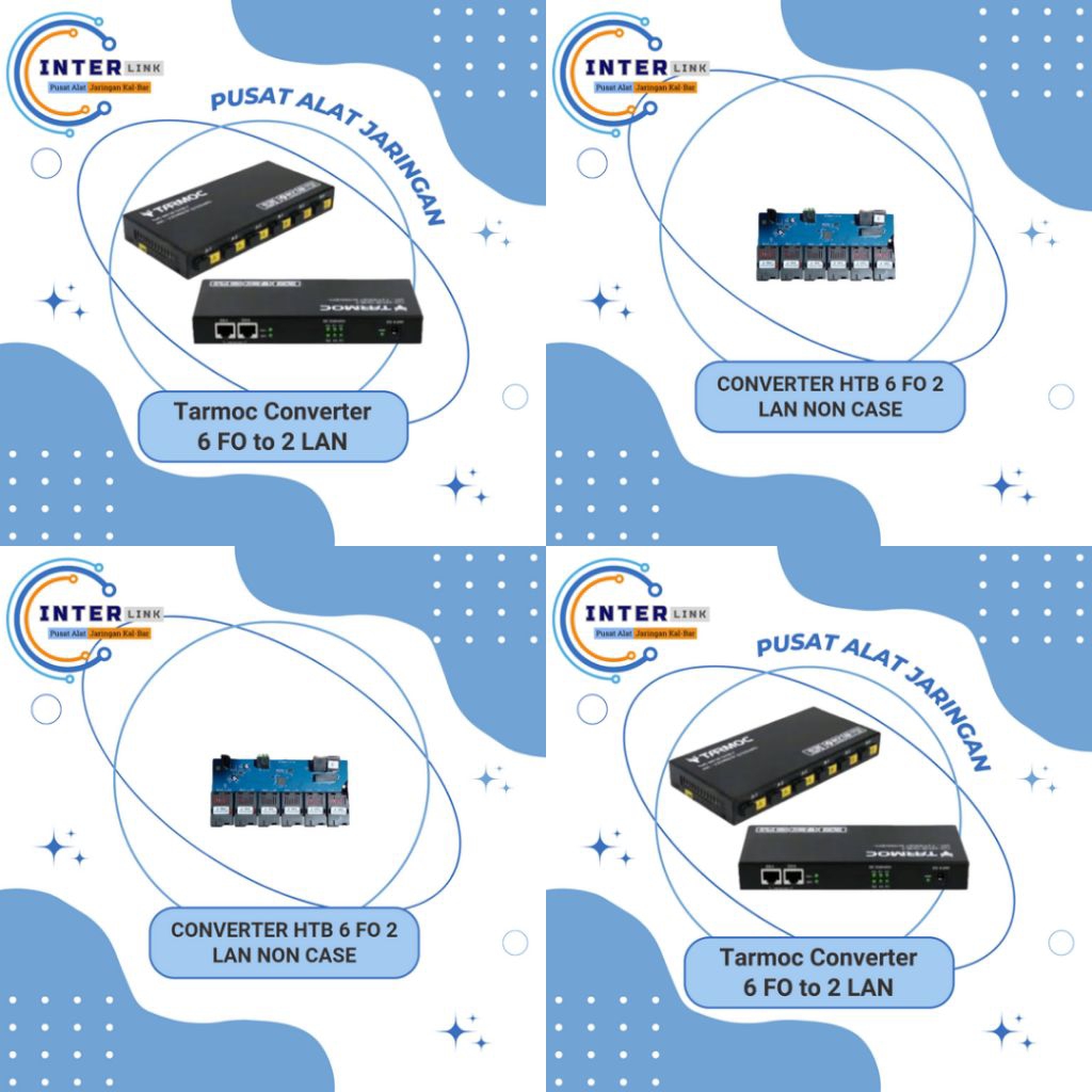 Converter Fiber Optic 6 FO 2 LAN Tarmoc & Non Case