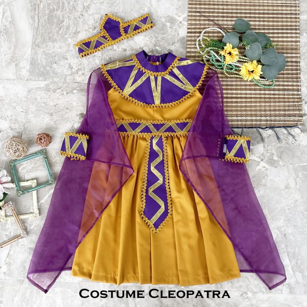 kostum cleopatra ungu gold/cleopatra costume/kostum cleopatra anak dan dewasa/baju cleopatra terbaru