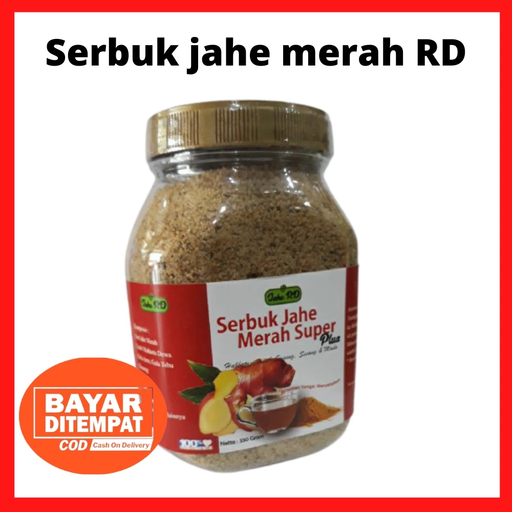 Jahe RD Serbuk Jahe Merah Super RD Plus 330gr Wedang Jahe Merah RD Kemasan Toples Instan Jahe Merah 