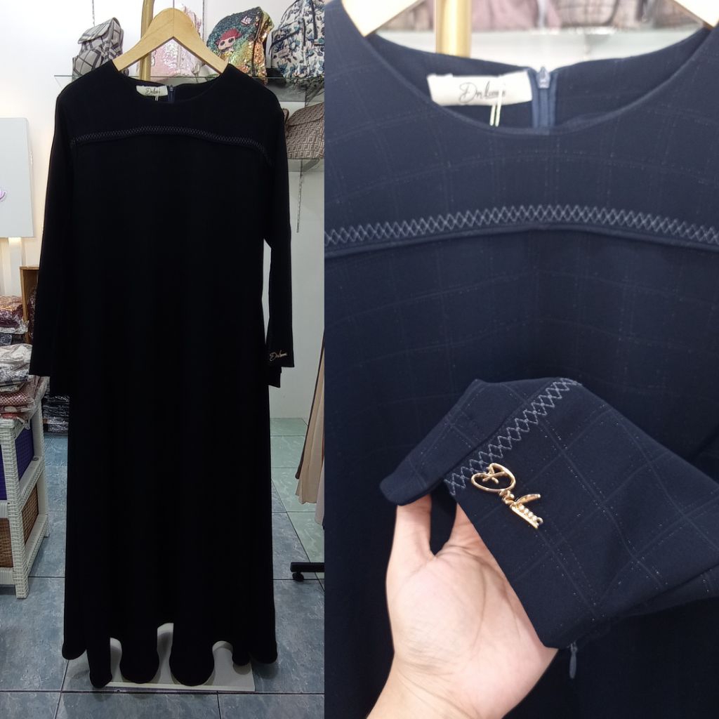 Gamis DnL Luxury Violet Glitter Navy