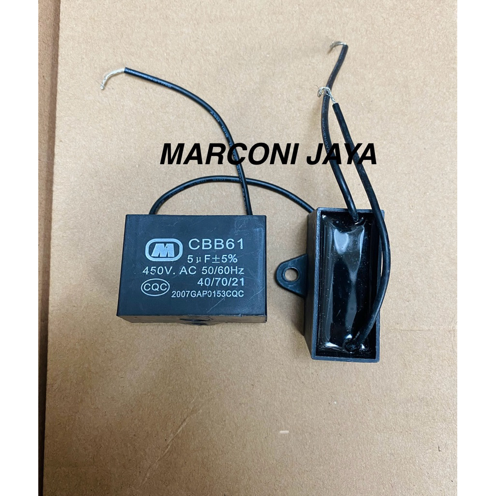 Capasitor CBB61 5uf 450vac Kotak Kabel