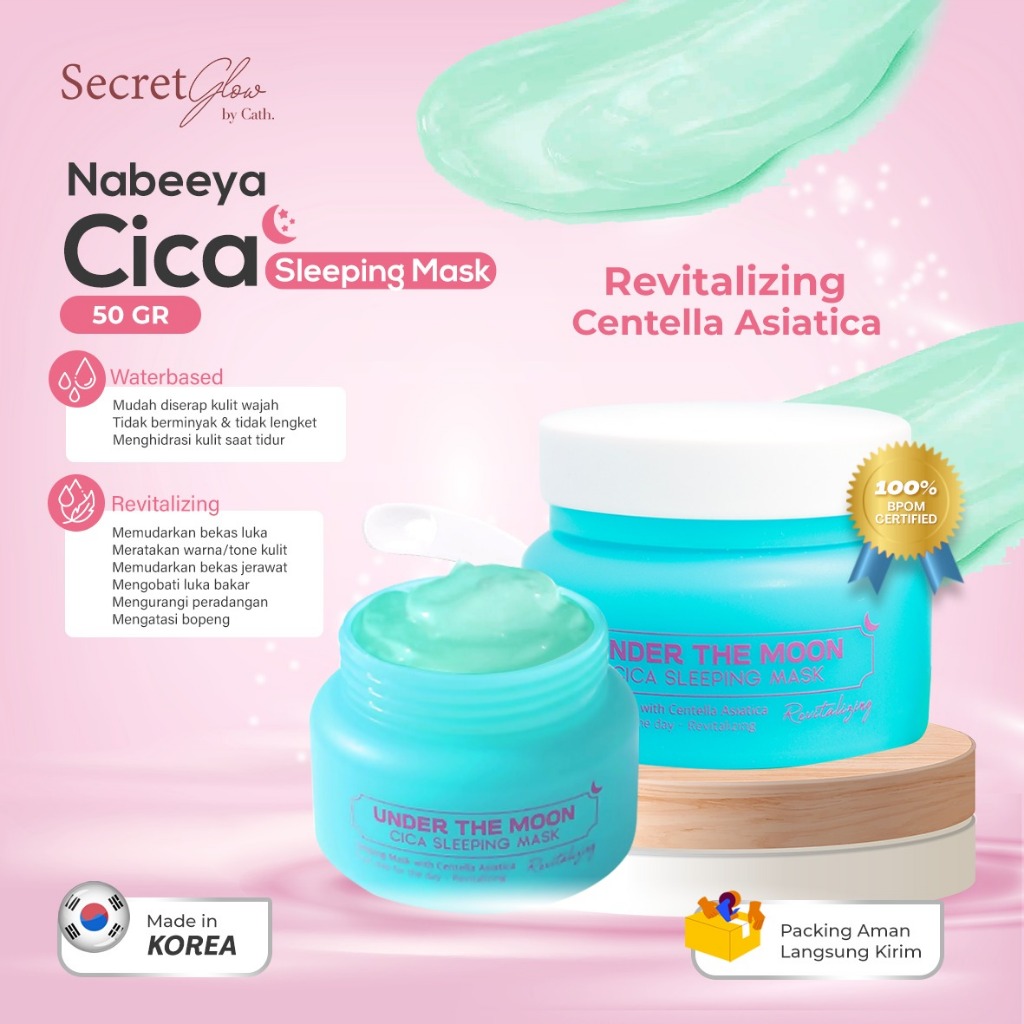 Secretglowbycath - Masker Wajah Cream Cica Sleeping Mask Nabeeya Under