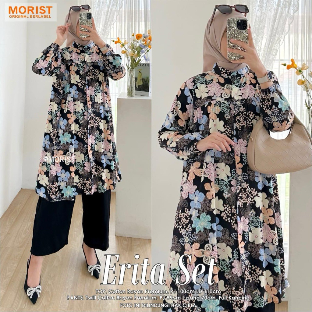 [One Set Setelan Katun Rayon crinkle Terlaris Original Morist Moca Moela Ghaffa Tulus] Lunia Nuser E