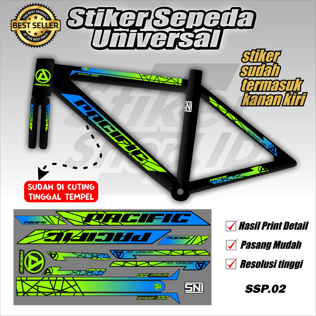 Stiker Striping Sepeda Universal ALL BMX Pacific Sudah Cutting 02