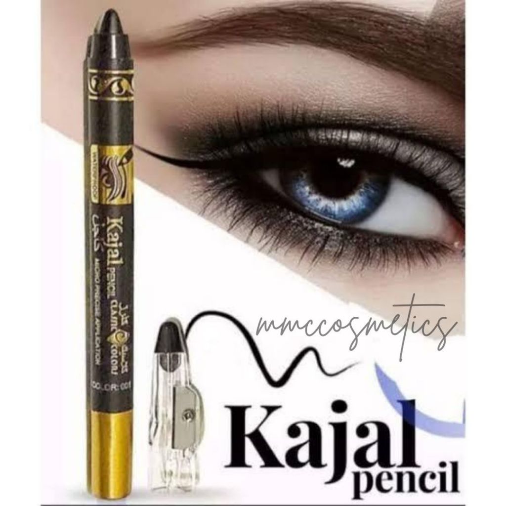 Celak Kajal Pencil Waterproof Hitam Pekat Aman || Celak Kajal Pencil Hitam Pekat Aman Dan Praktis