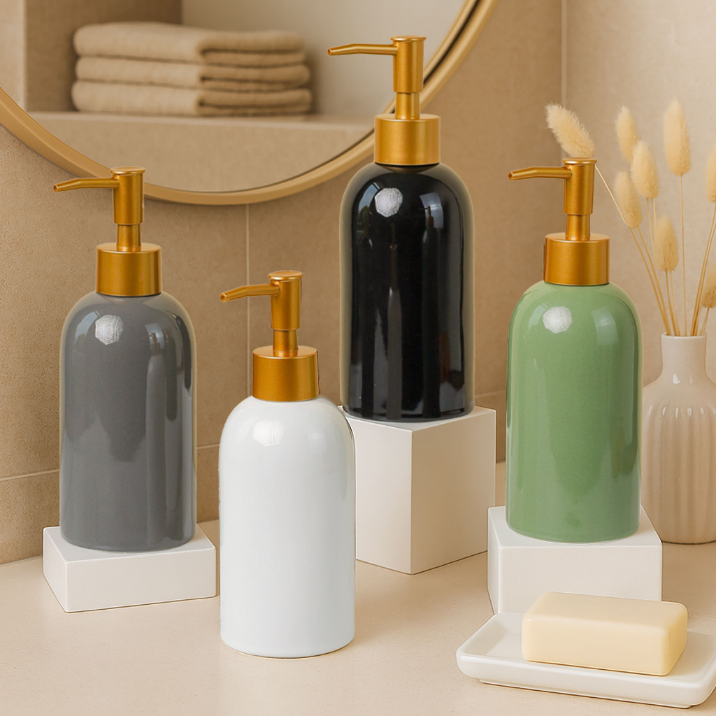 Botol Sabun Cair Luxury Aesthetic 500ml / Botol Pump Sabun Cair Luxury / Refill Pump Bottle Ceramic 