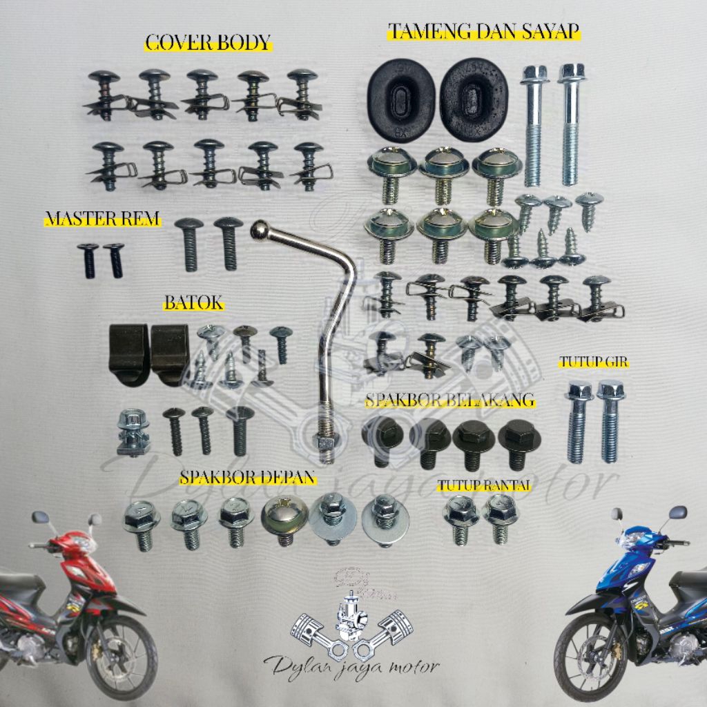 set lengkap baut Suzuki Shogun 125rr //baut body full set shogun rr