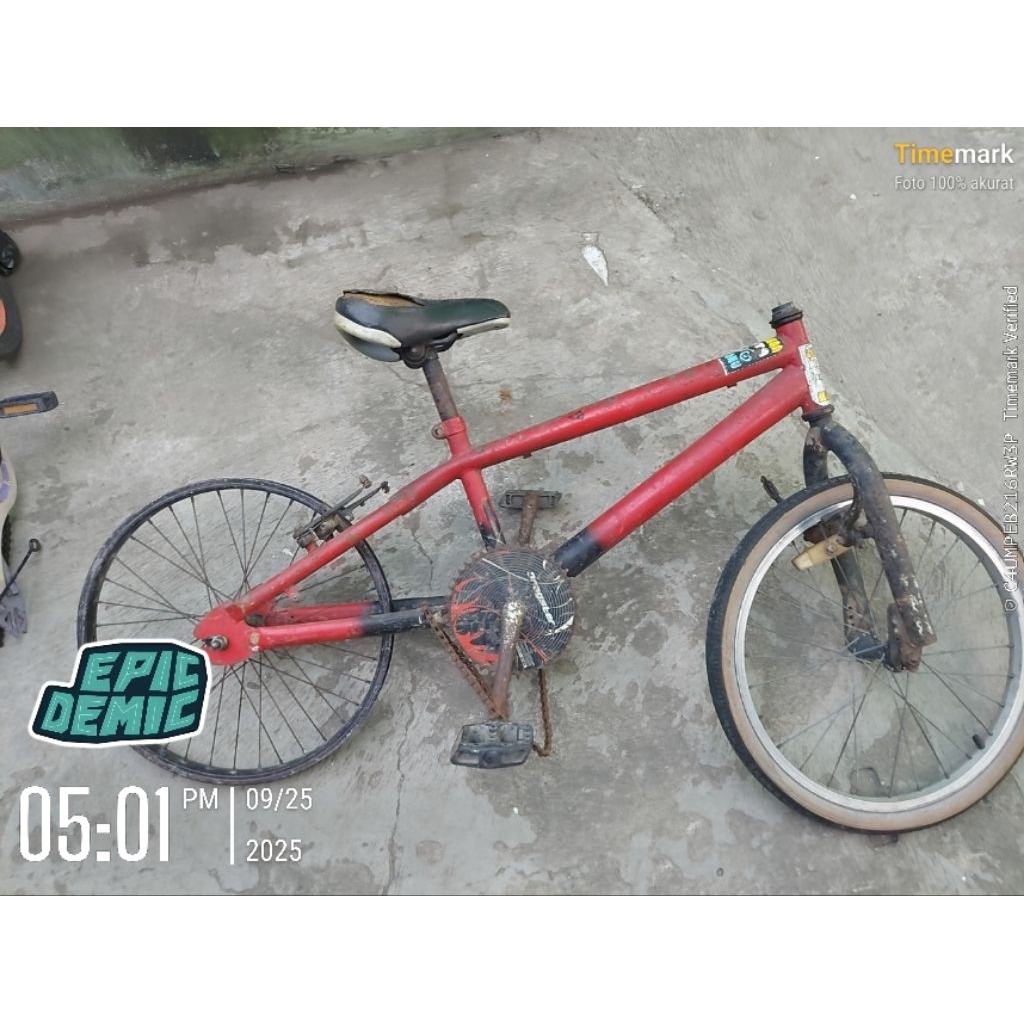 SEPEDA BMX 20" BEKAS BESI HANYA RANGKA DAN GARPU