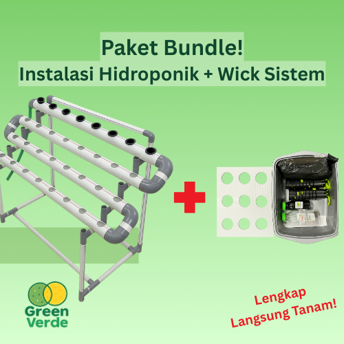 Paket Bundle, Hidroponik NFT/DFT + Wick System, starter kit pemula hidroponik, paket lengkap