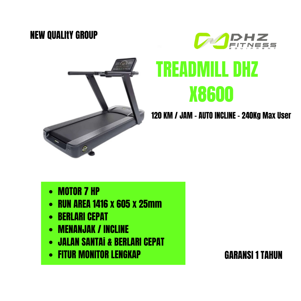 alat fitnes treadmill elektrik dhz x8600 x 8600 original