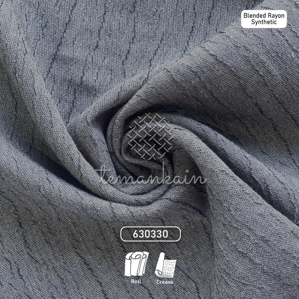 (50 cm) Kain Premium Lyra Temankain | Katun Polos Tekstur Crease | Kain Rayon Meteran Eceran | Bahan