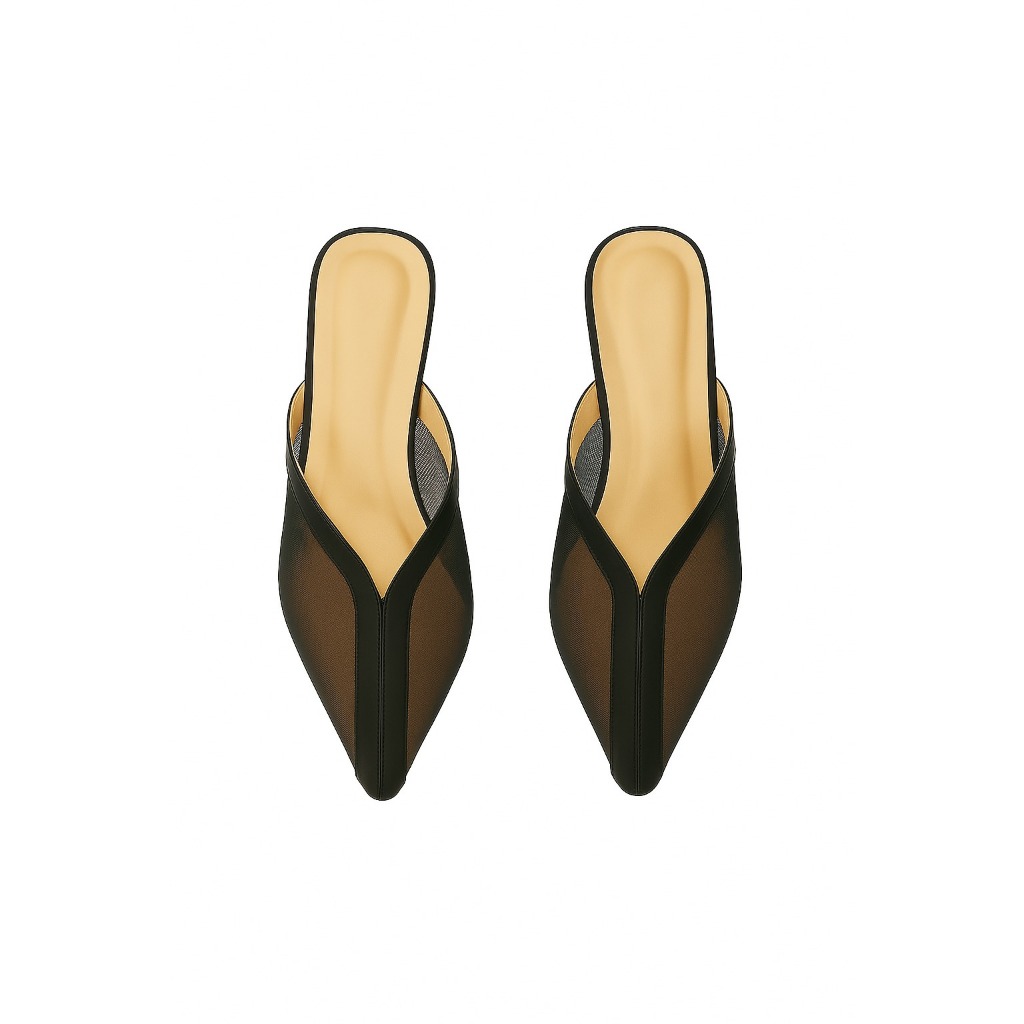 Mishoe - Sepatu Hak Wanita Tinggi 3cm - Hitam Transparan