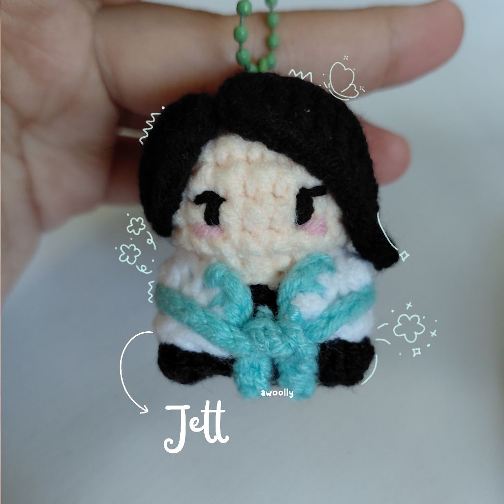 Gantungan Kunci Jett Valorant Rajut Jett Keychain