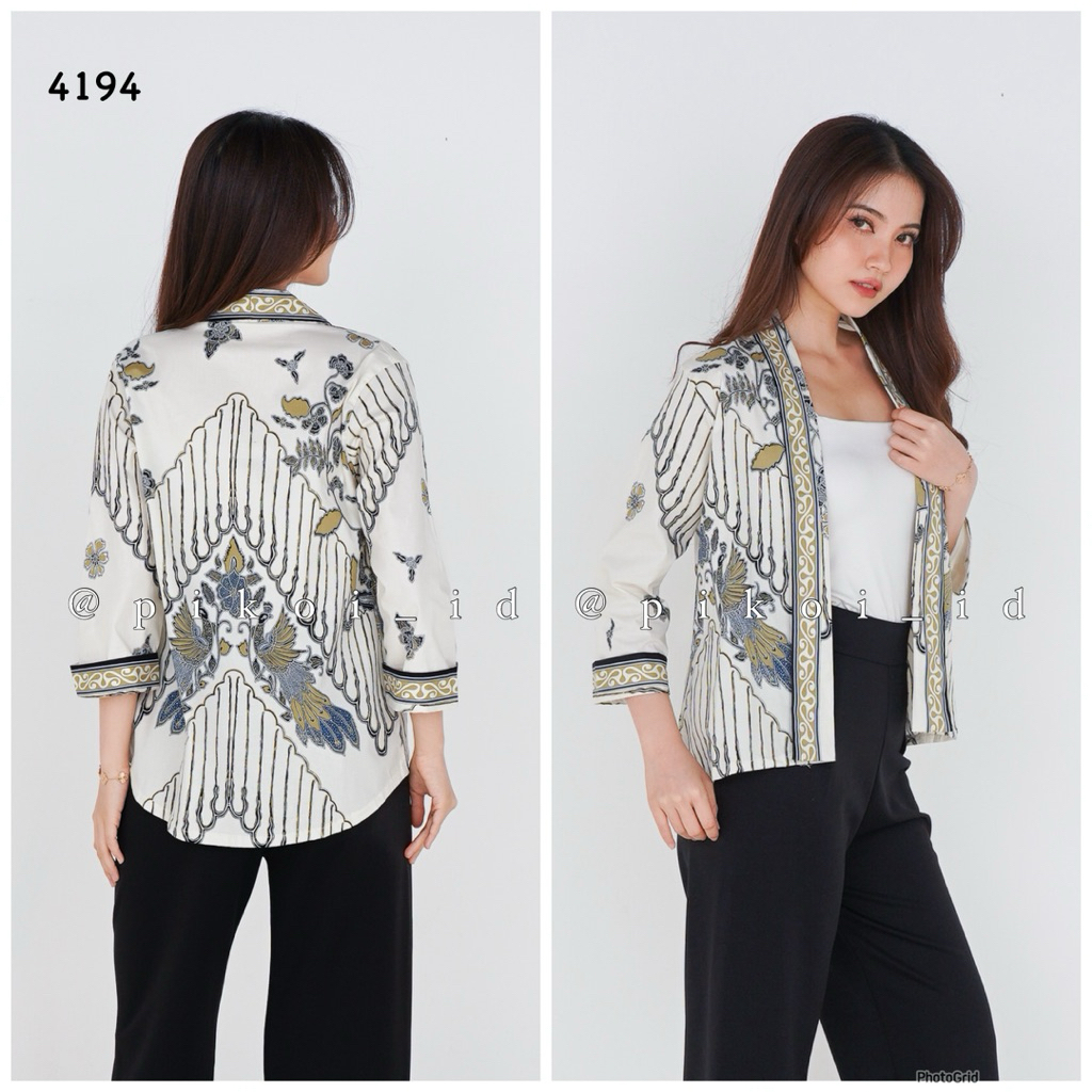Cardigan panjang batik wanita / cardigan batik cewek / outer batik kantor / outer hijab 241 3780