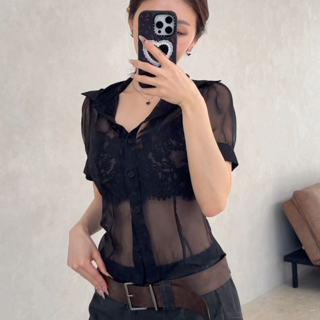 VSTHELABEL Sheer Intentions Shirt | Kemeja Blouse Sheer Wanita