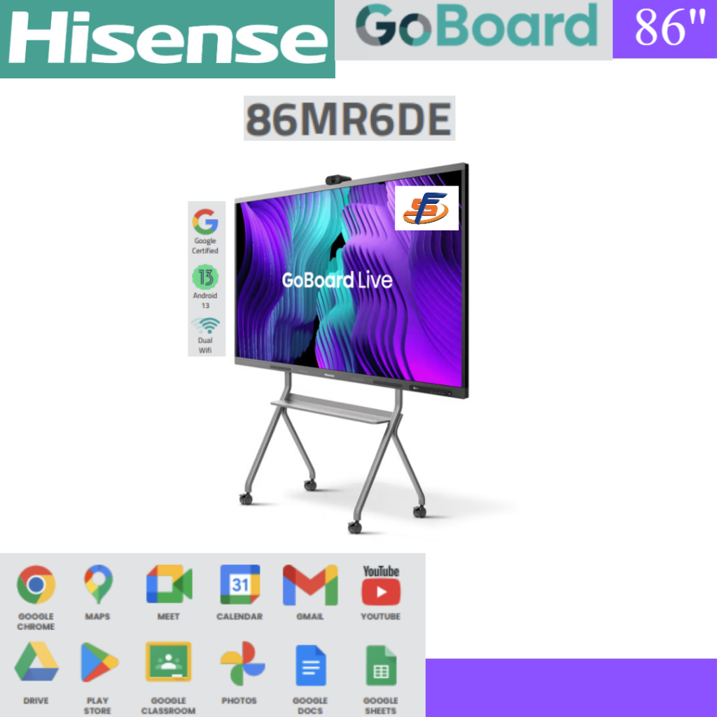 Hisense 86" GoBoard Live - Monitor Interaktif dengan Kamera 4K Terintegrasi [86MR6DE]