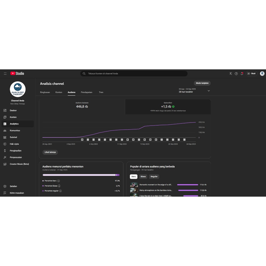 Akun youtube monetisasi