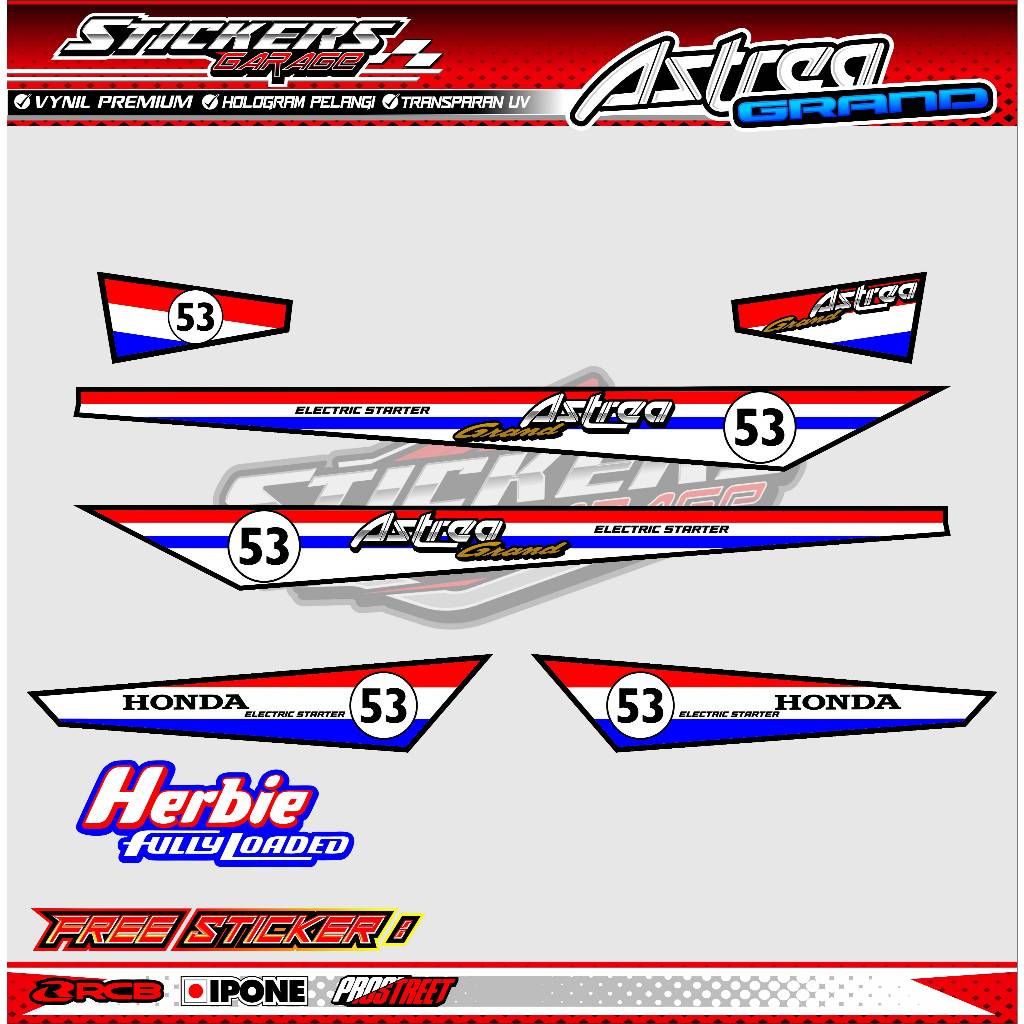 STRIPING VARIASI HONDA ASTREA GRAND - HERBIE EDITION / STICKER LIST VARIASI MOTOR ASTREA GRAND