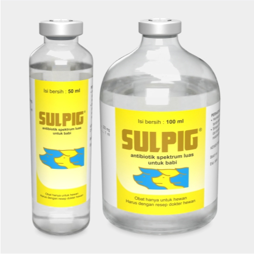 Sulpig Antibiotik spektrum luas untuk babi  50 ml MENGOBATI (mencret, kotoran berwarna kuning, keabu
