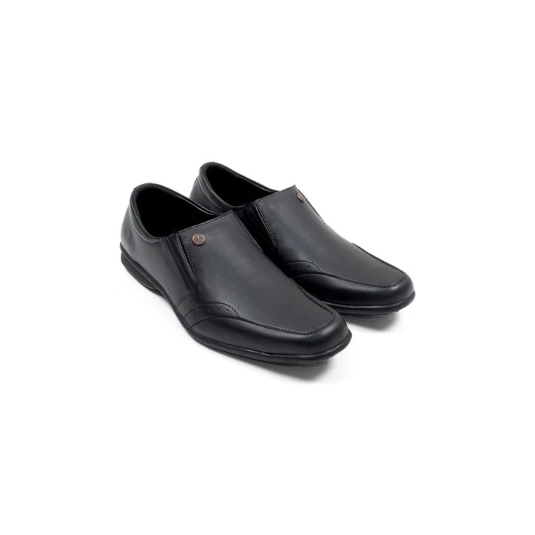 Watchout Sepatu Pria Formal Hitam Polos Original Kulit SIntetis
