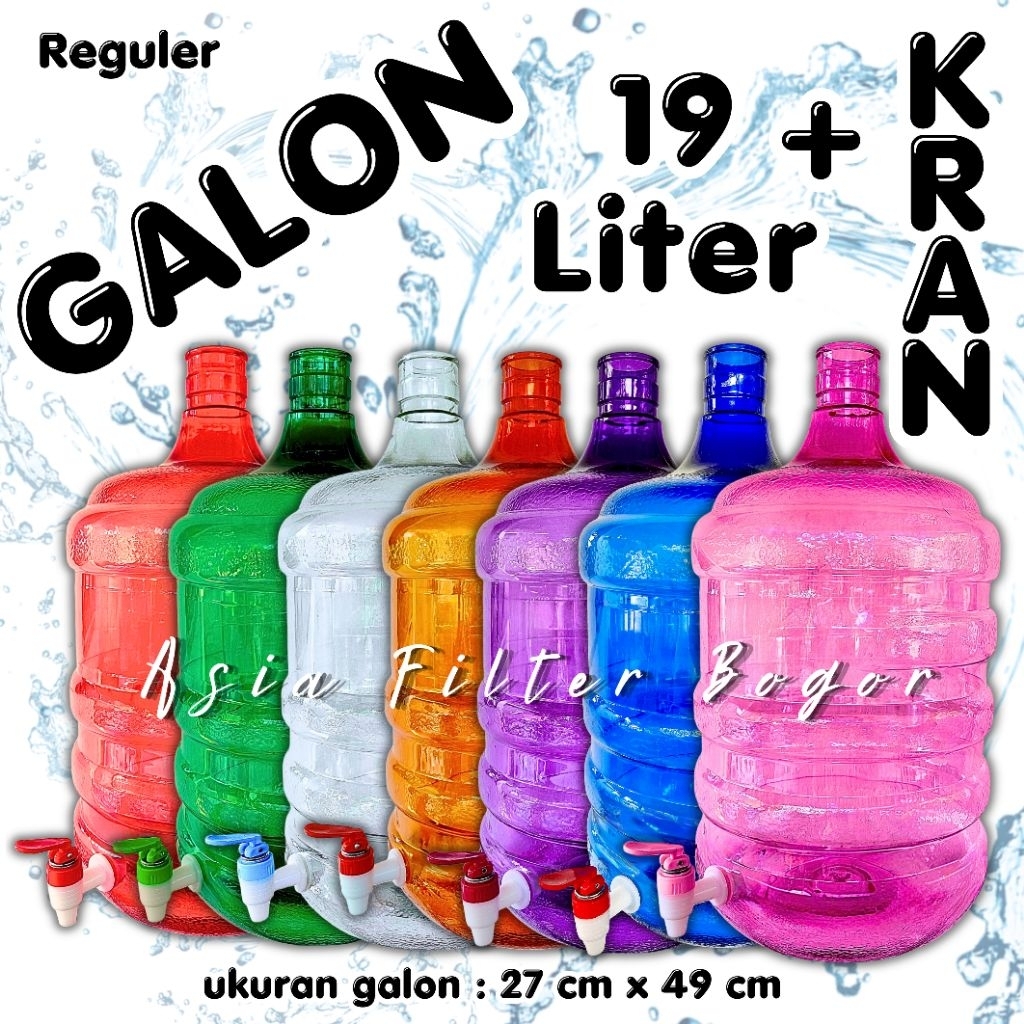 Asia Filter Bogor-  Galon Air Minum Kran 19 LITER REGULER Galon PET Galon Keran galon cuci tangan ga