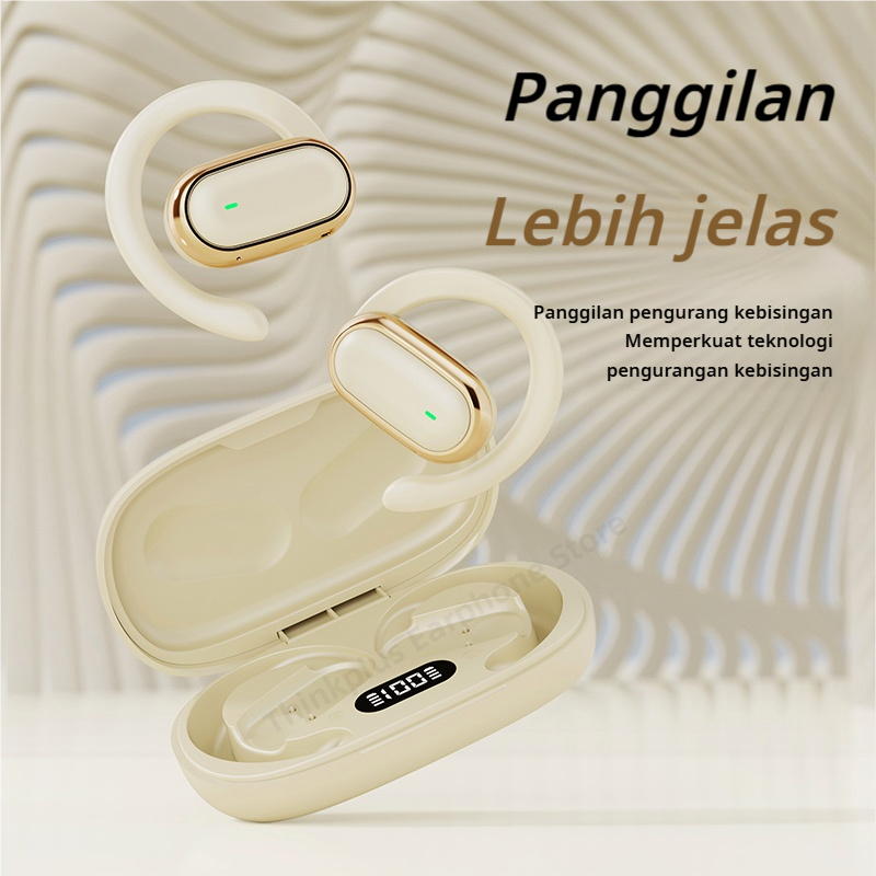 X96 Headset Bluetooth V5.3 TWS Sports 130° Putar Open Ear Hook On-ear Earphone HiFi Stereo Tampilan 