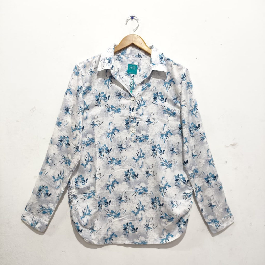 MCB Ladies Blus Wanita Atasan Motif Bunga Lengan Panjang MLBJ.5511075