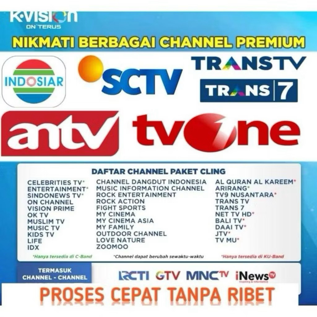 Paket Tv K VISION paket cling 6 bln 182,5 hari