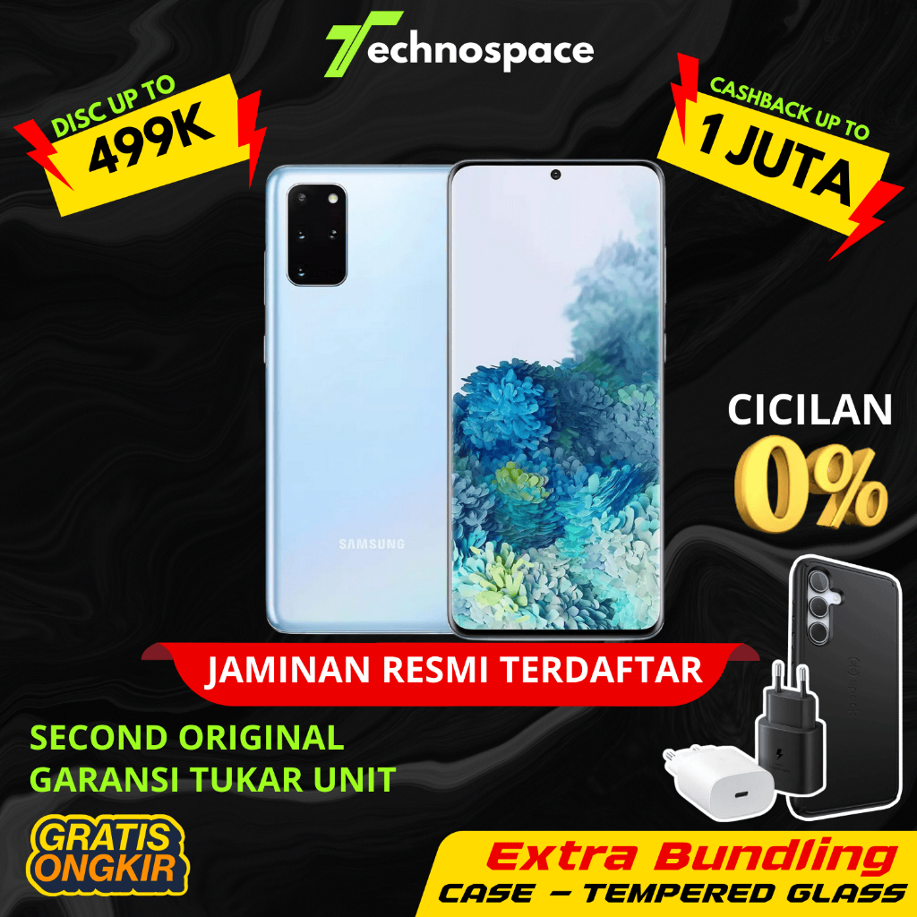 Samsung Galaxy s20 Plus 8/128GB Fullset Second Original Resmi Sein
