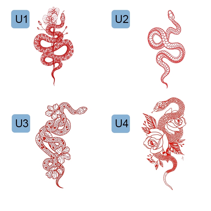 [RED SNAKE SERIES] Tato Naga Merah / Red Dragon Full Punggung Badan Tahan Lama & Aman Tato Temporer