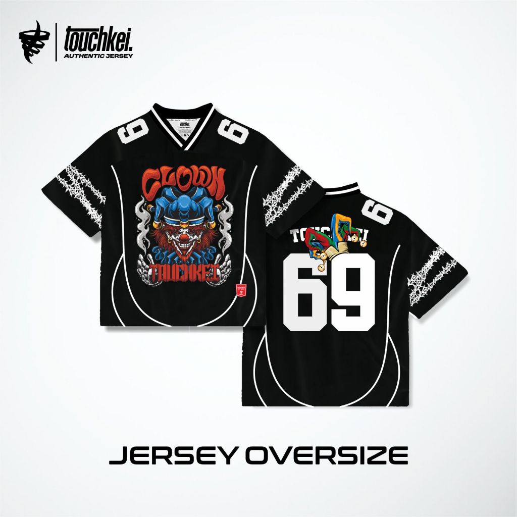 TOUCHKEI Jersey Oversize Nomor 69 / Jersey Unisex Pria Wanita / Jersey Streetwear / Vintage Baseball