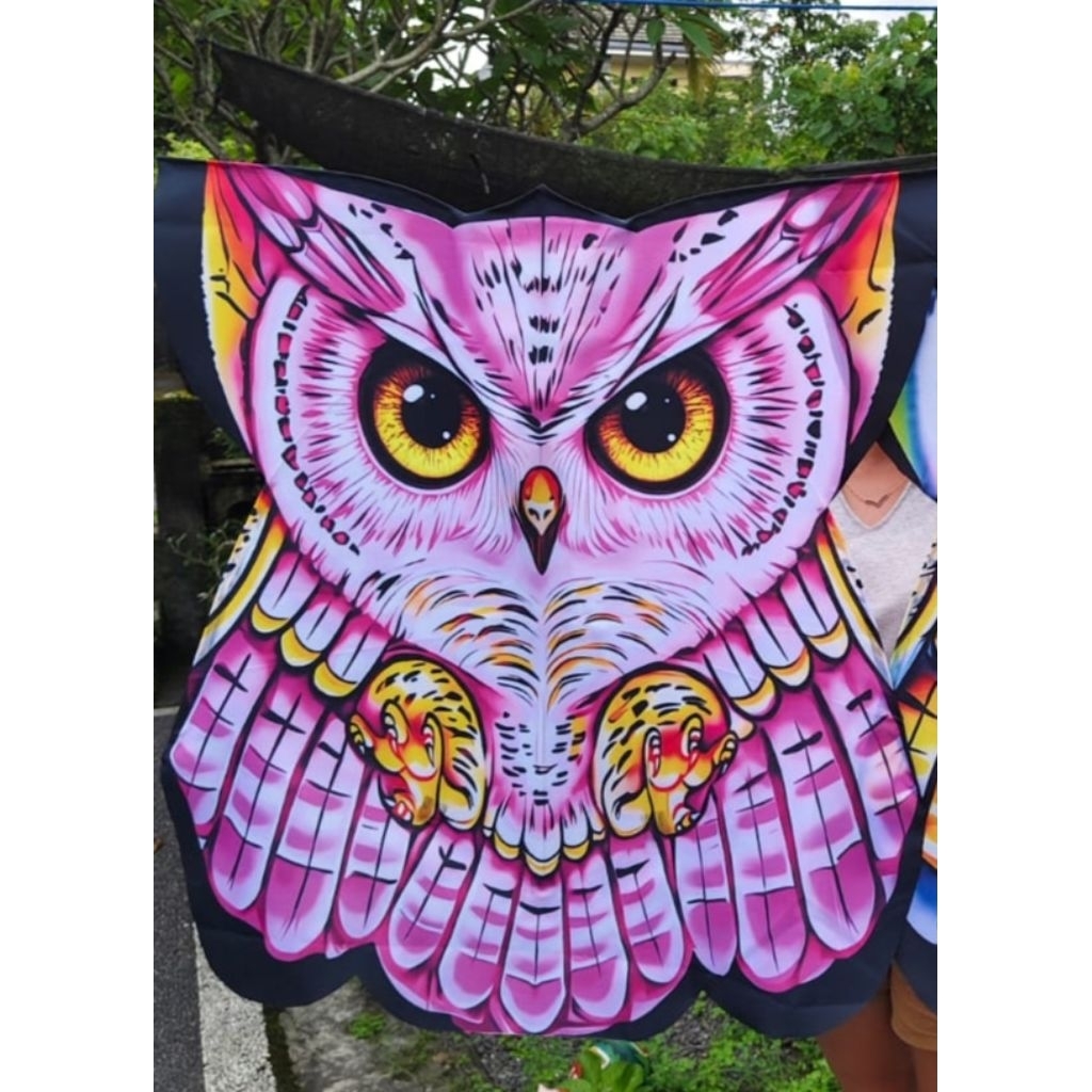 layangan celepuk airbrush print knokdown