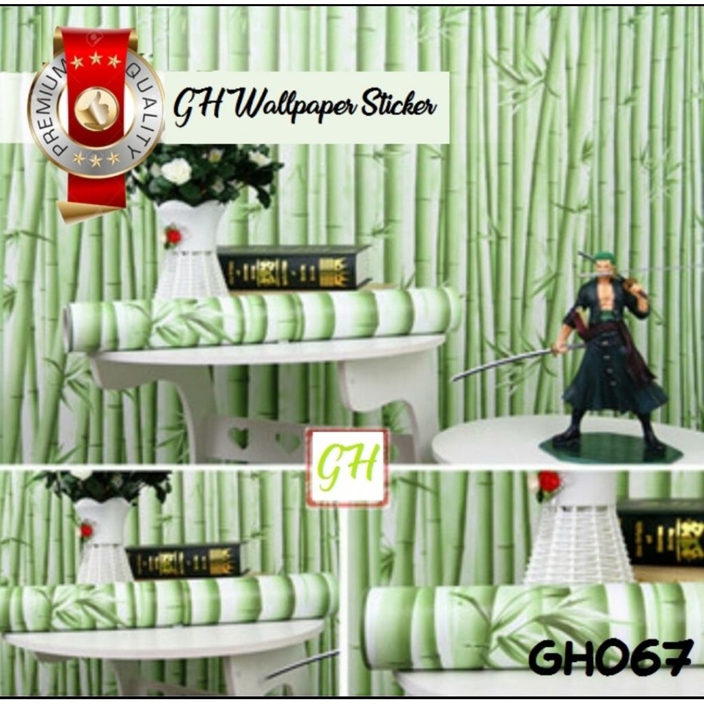 Wallpaper sticker dinding murah ± 8m x 45cm tidak sampai 10m bambu gh067