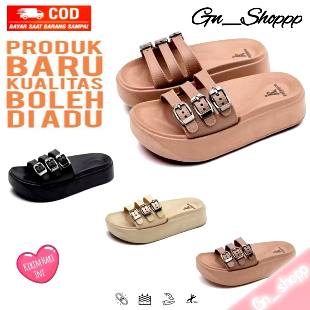 Sandal Balance Wanita Slip On Eva Rubber 3 BELT Sandal Balance 809-B